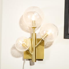 Pair of Modernist Hand-Blown Murano Glass Molecular 'Snowflake' Sconces