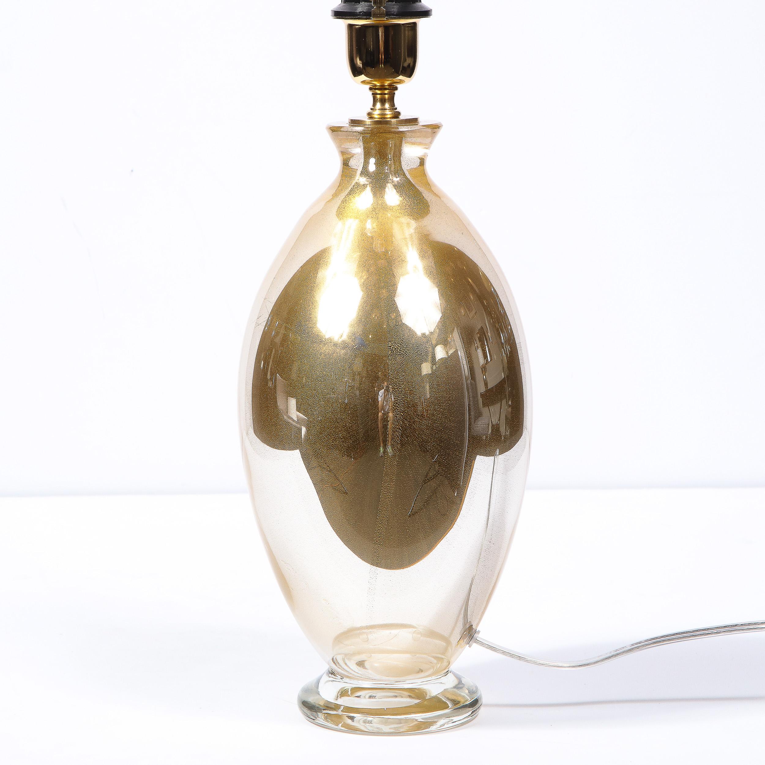Paire de lampes de bureau modernistes soufflées à la main en or 24 carats de Murano 1