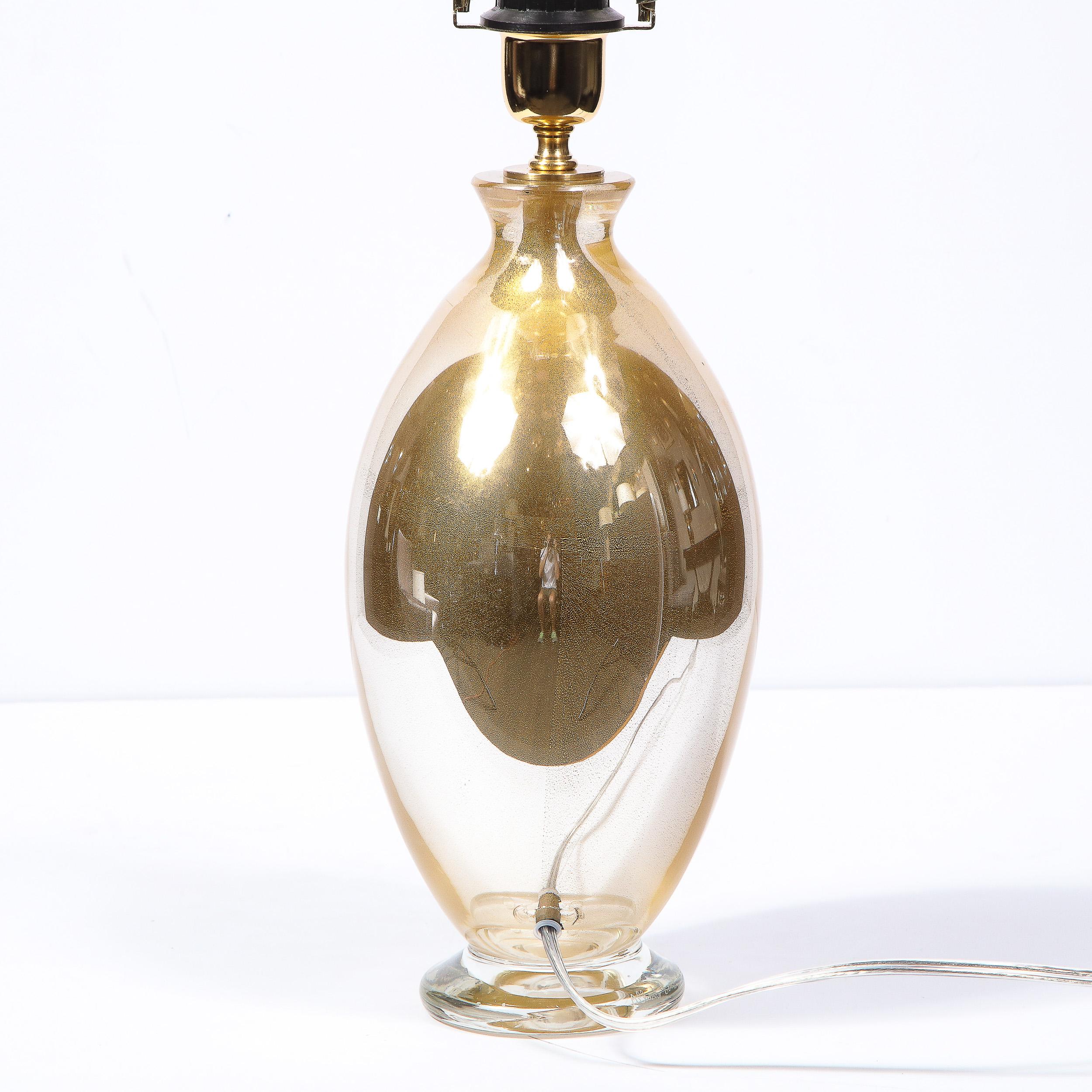 Paire de lampes de bureau modernistes soufflées à la main en or 24 carats de Murano 2