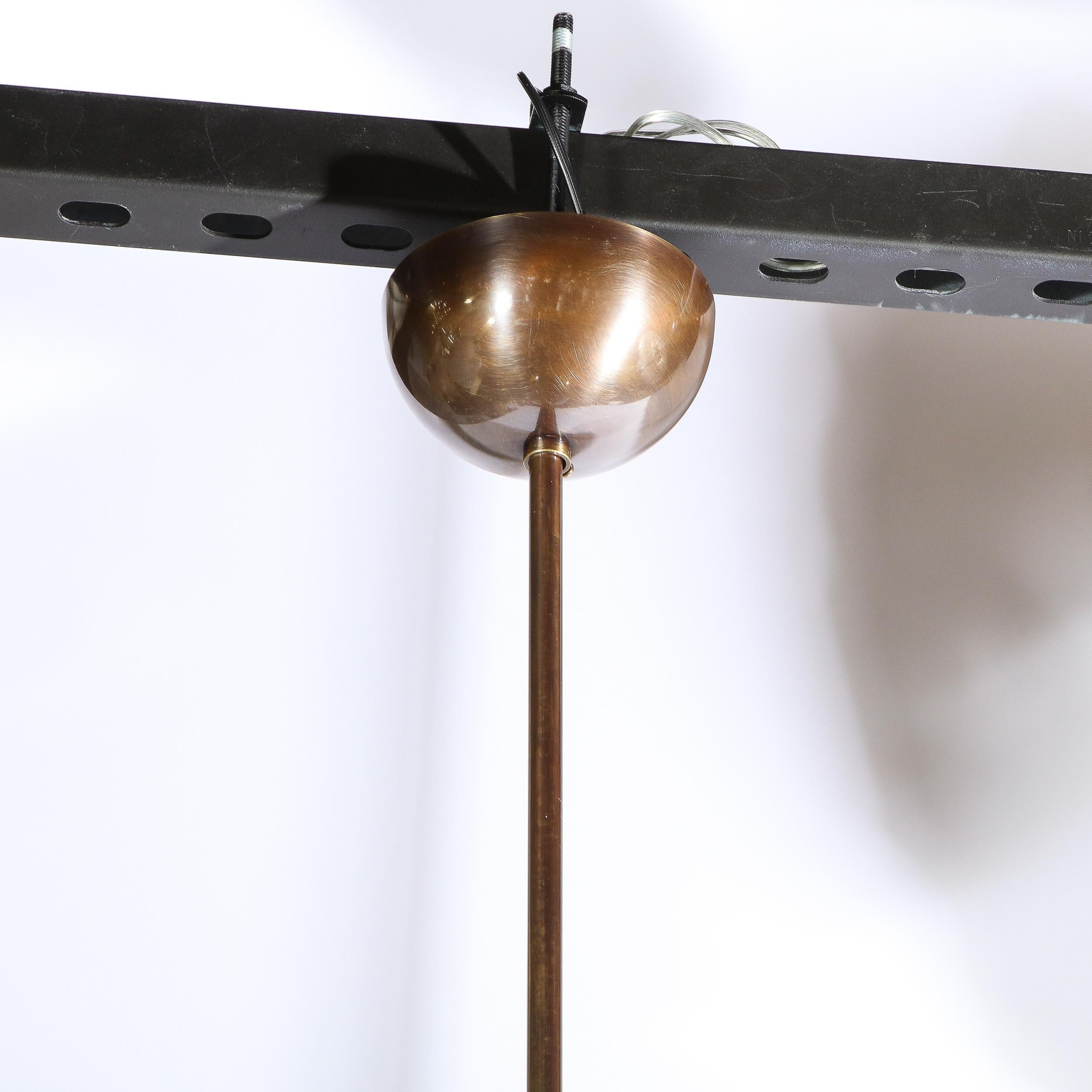 Pair of Modernist Handblown Murano Smoked Pendants w/ Oil Rubbed Bronze Fittings 2