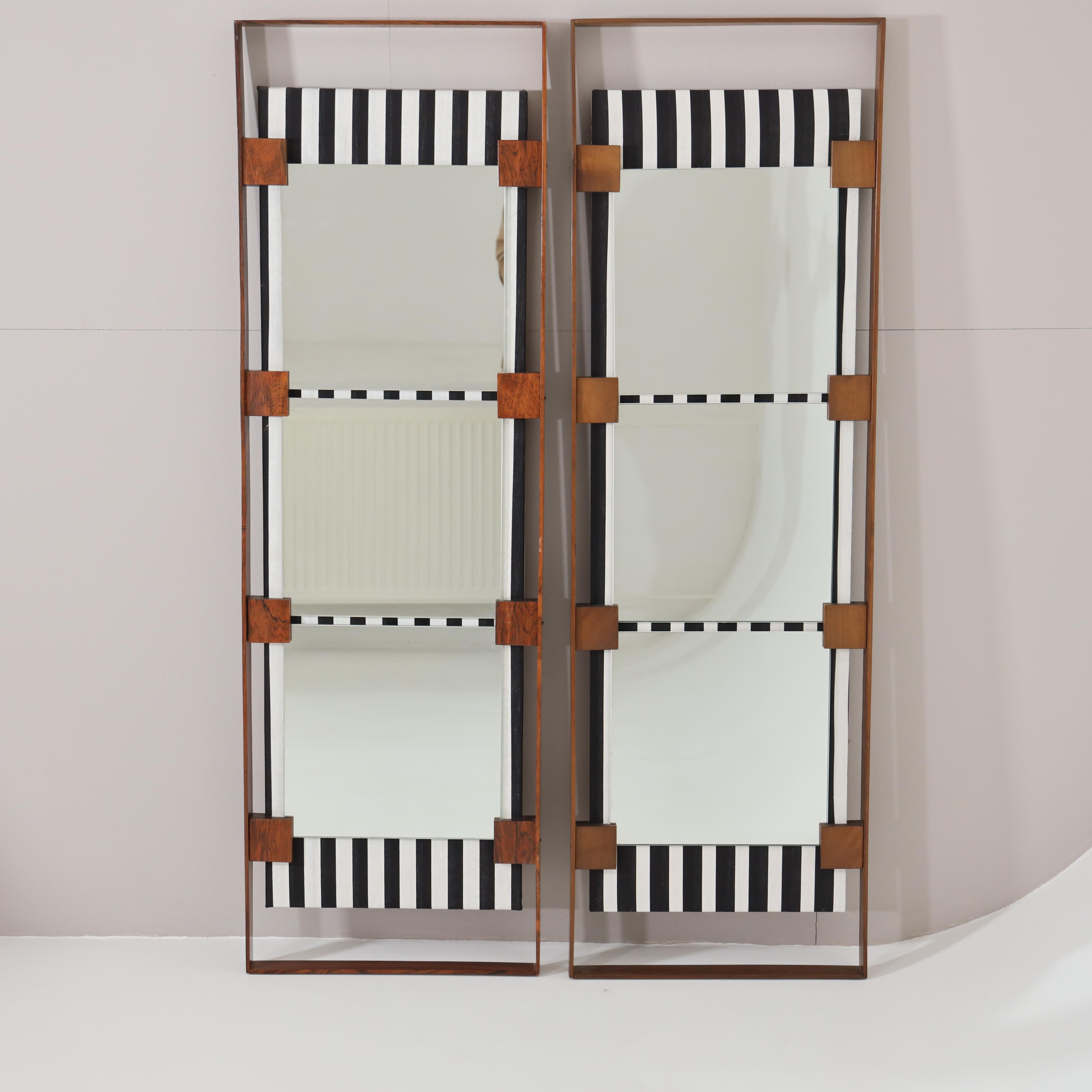 Mid-20th Century Pair of Modernist Italian Mirrors For Sale