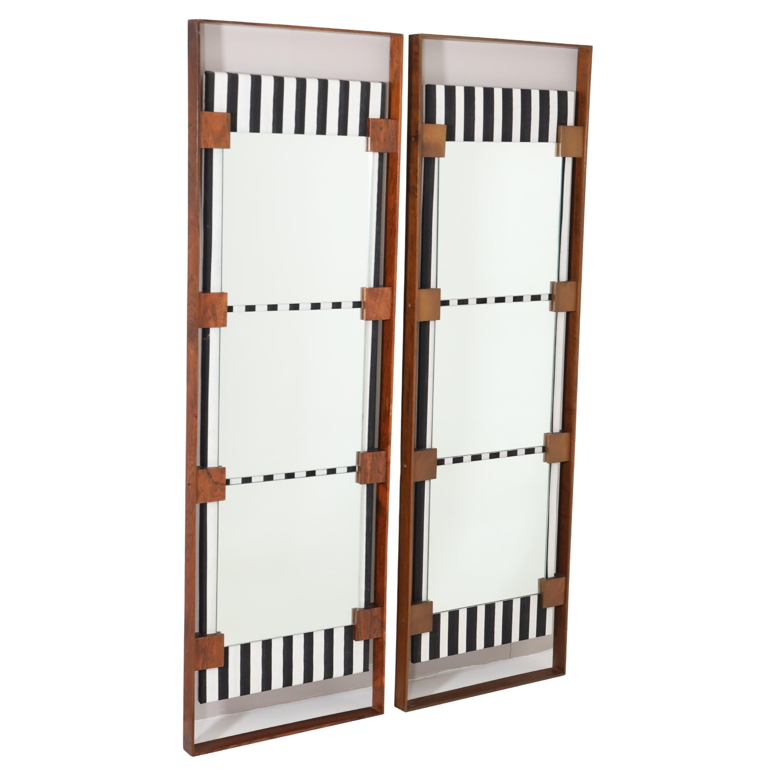 Pair of Modernist Italian Mirrors For Sale