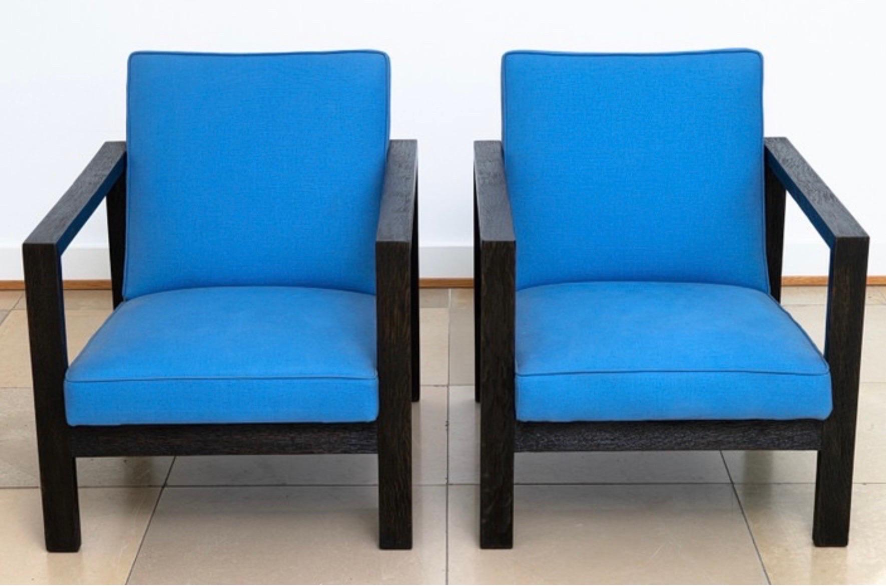 Pair of Modernist lounge chairs and table by Huib Hoste, Belgium 1920/30ies In Good Condition For Sale In Basel, BS