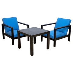 Antique Pair of Modernist lounge chairs and table by Huib Hoste, Belgium 1920/30ies