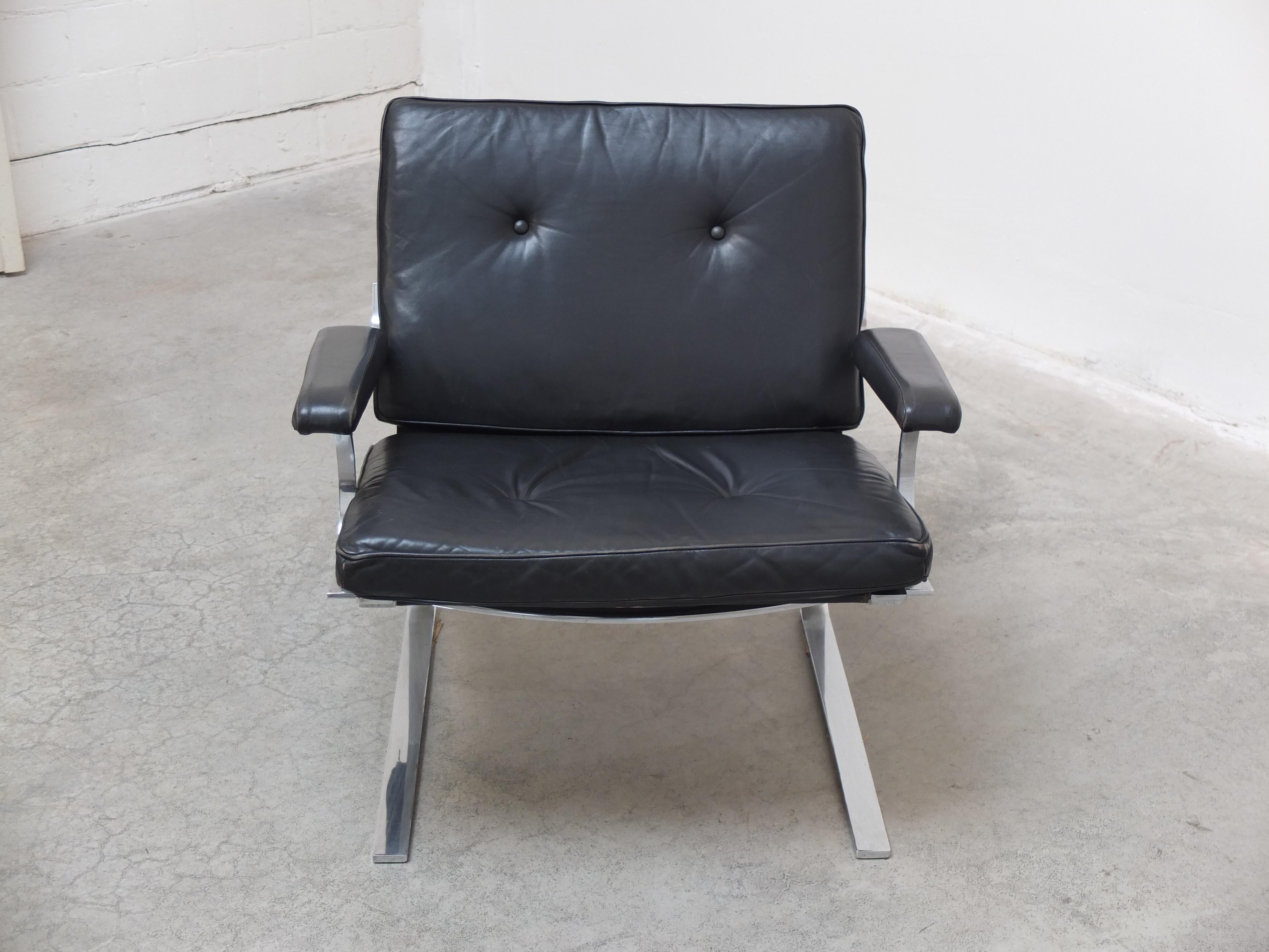 Acier Paire de chaises longues modernistes de Reinhold Adolf pour COR, années 1960 en vente