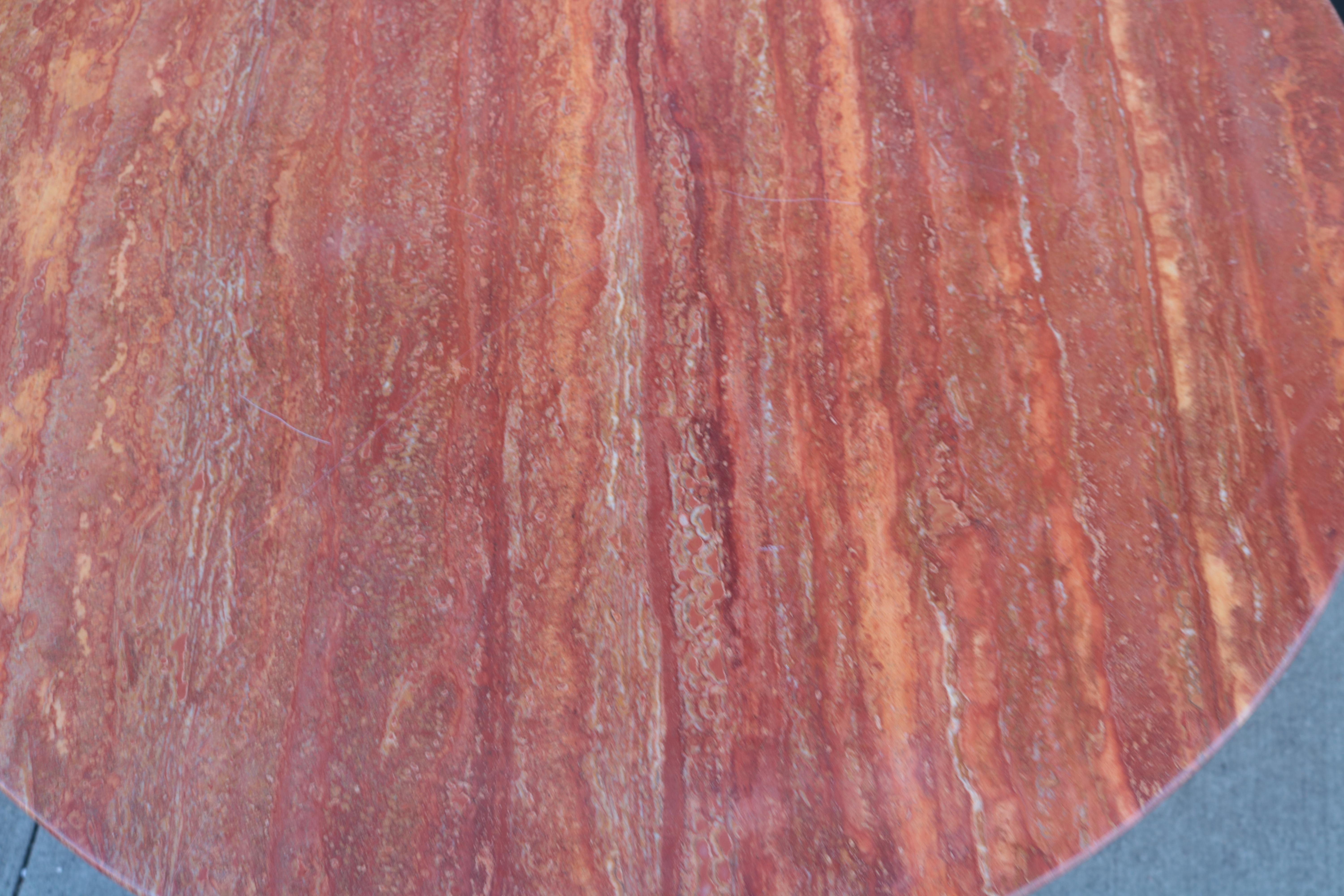 Painted Pair of Modernist Marble Side Tables