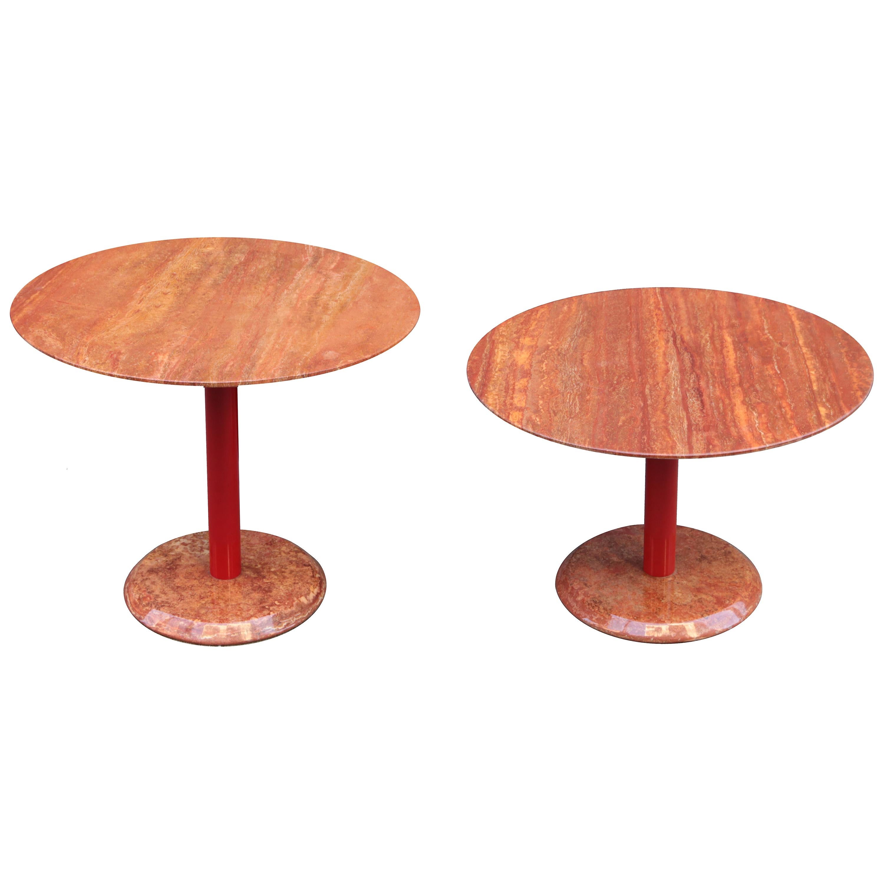Pair of Modernist Marble Side Tables