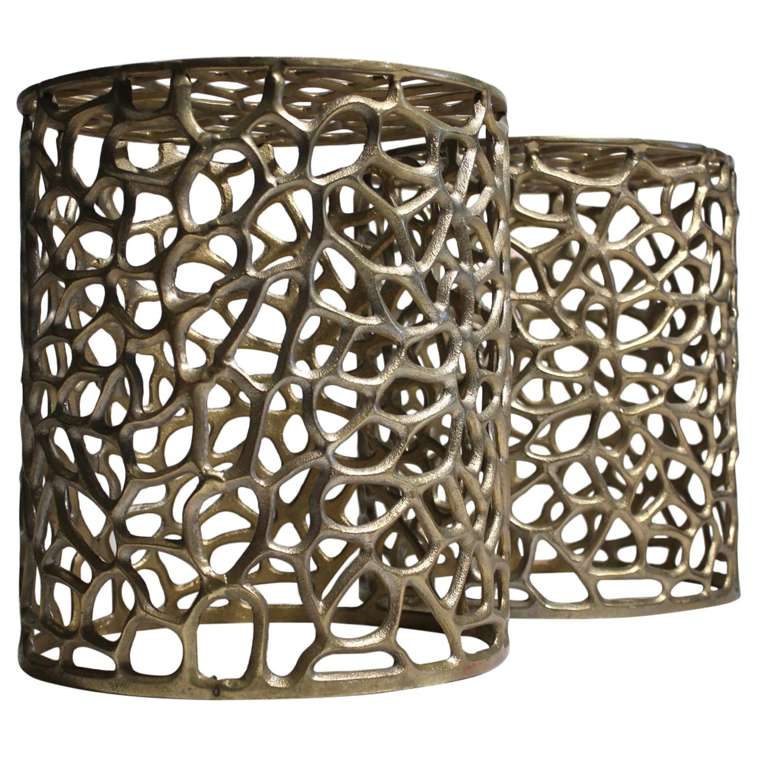 Pair of Modernist MidCentury Modern Cast Aluminum Sculptural Garden