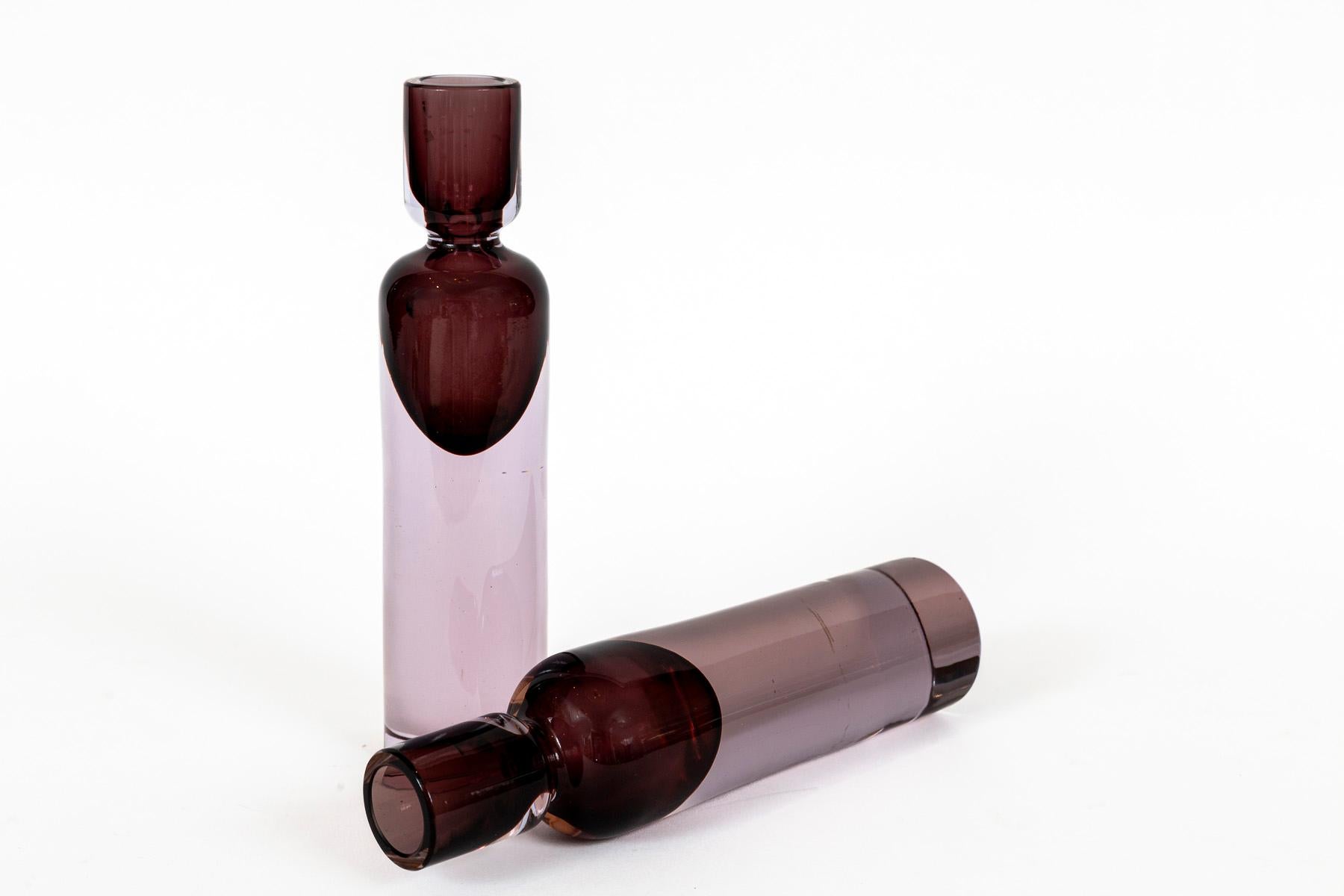 Italian Pair of Modernist Murano Glass Candle Holders By Antonio Da Ros, 1960 For Sale