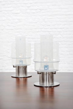 Pair Of Modernist Murano Table Lamps By Carlo Nason For Mazzega, Italy 1970's