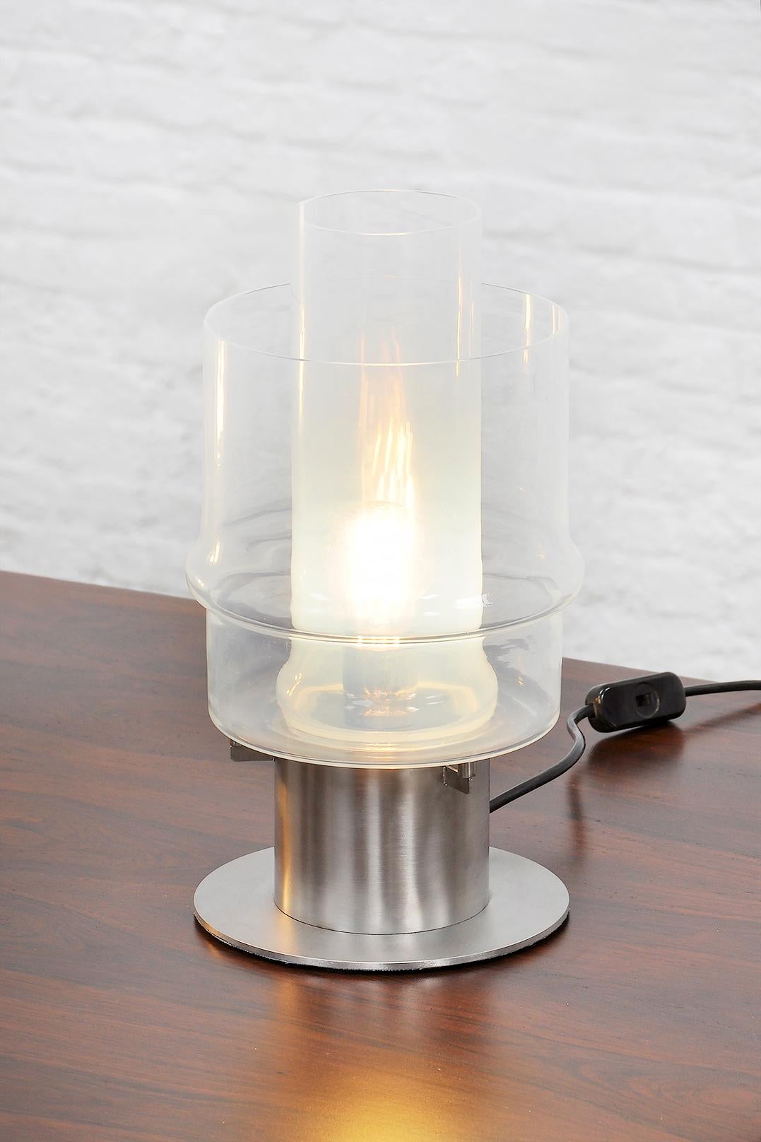 Coppia di lampade da tavolo moderniste di Murano di Carlo Nason per Mazzega, Italia anni '70 In condizioni buone in vendita a Antwerp, Antwerp