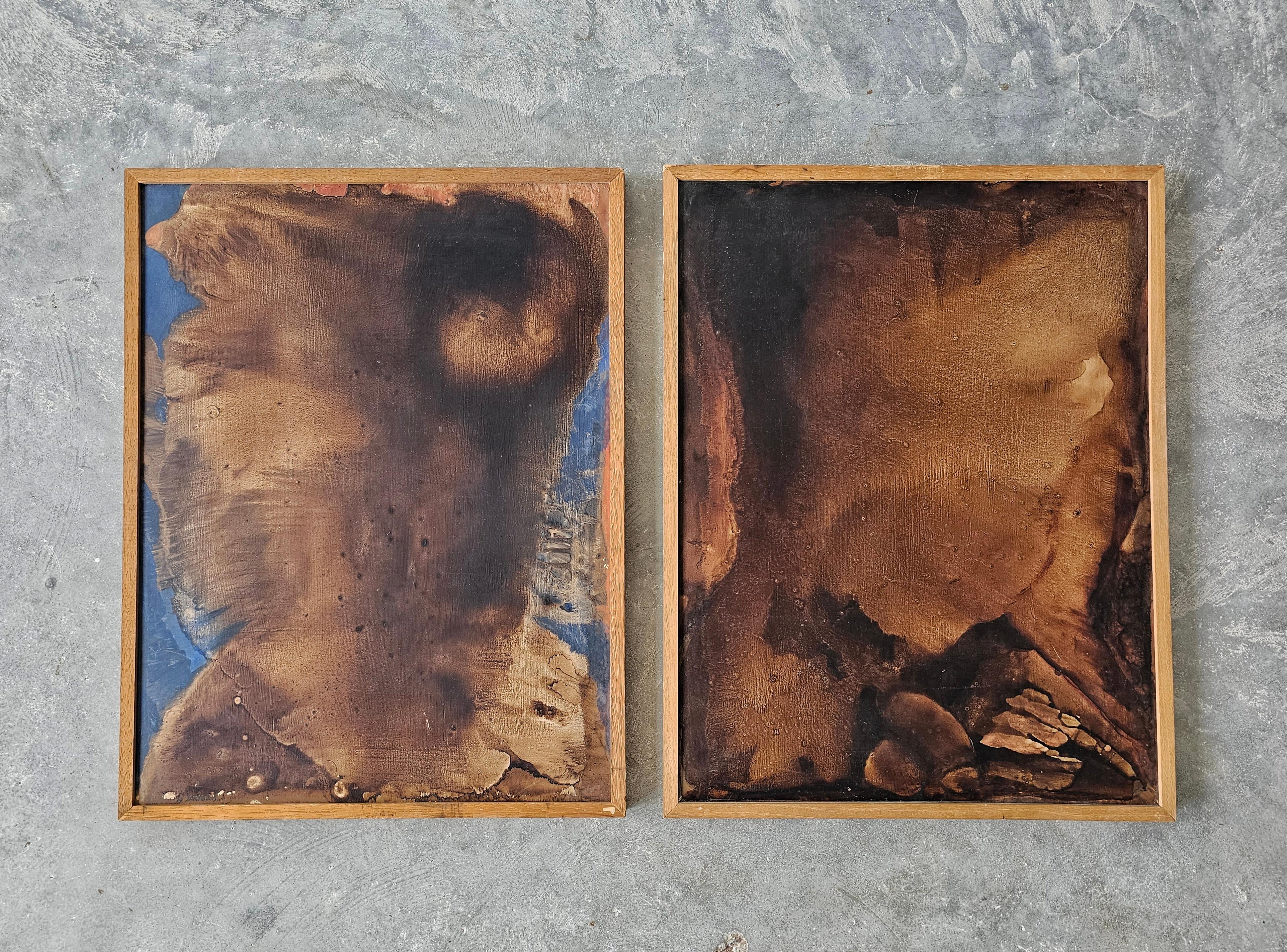 Pair of Modernist Oil Paintings by Alberto Sartoris, depicting male nude torso For Sale 1