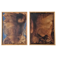Pair of Modernist Oil Paintings by Alberto Sartoris, depicting male nude torso