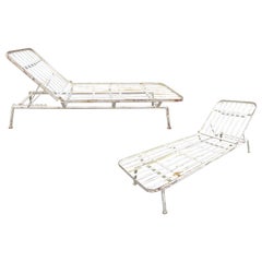 Pair of Modernist Outdoor Chaise Lounges