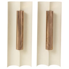 Pair of Modernist Painted Metal Sconces in the Style of Maison Charles