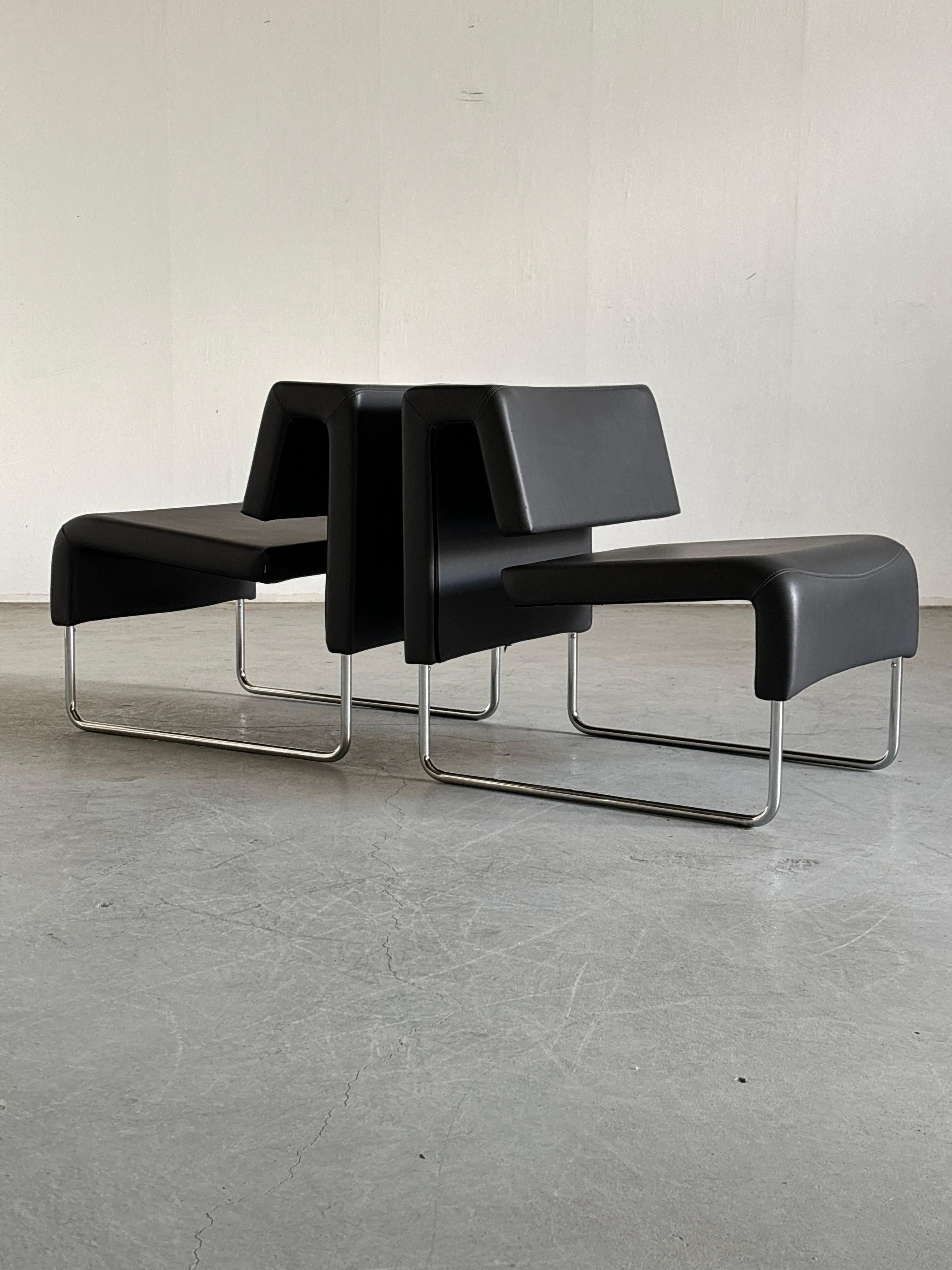 Acier Paire de chaises longues modernes 