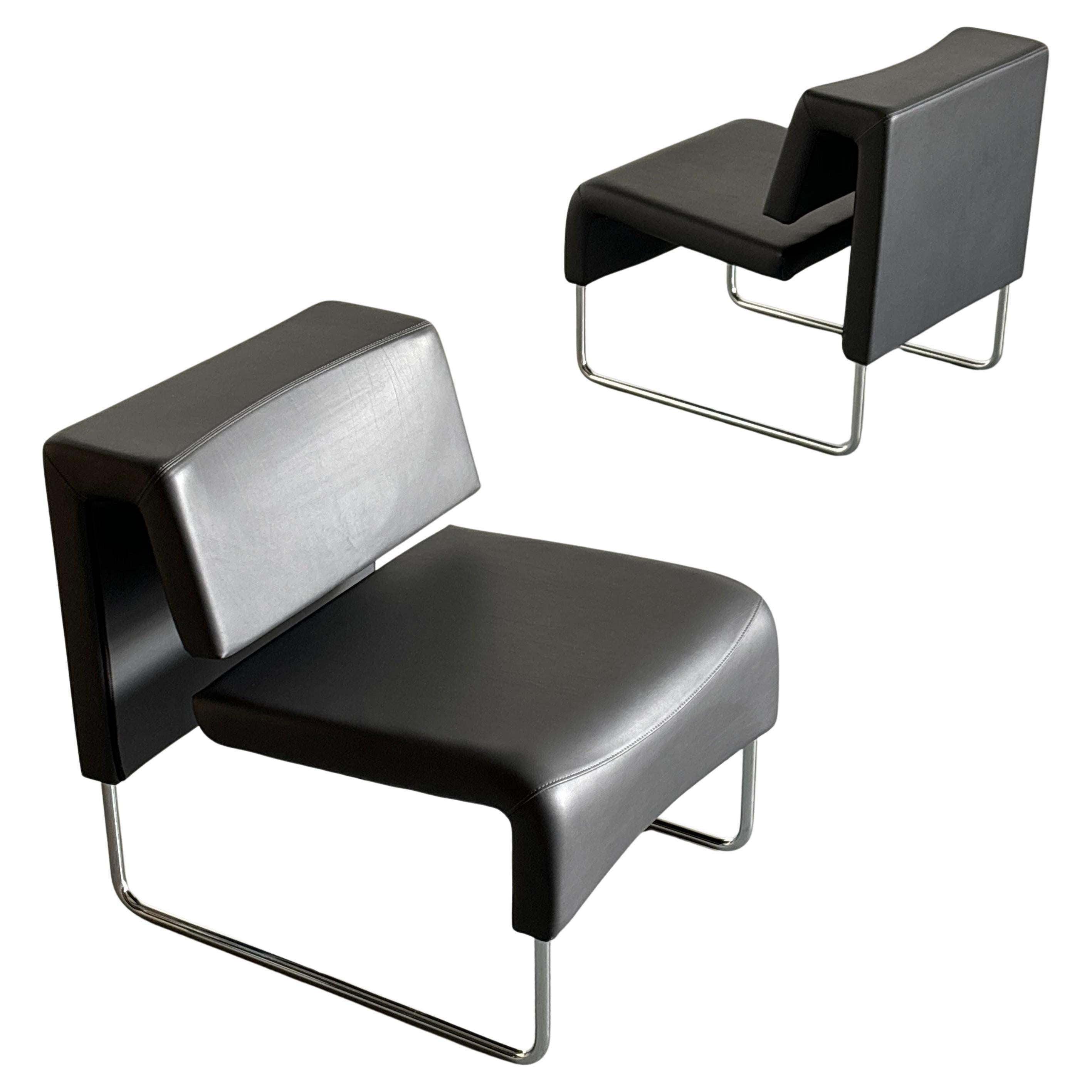 Paire de chaises longues modernes "Path" en porte-à-faux par Fiorenzo Dorigo pour Sitland en vente