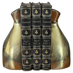 Pair of Modernist Patinated Brass Bookends by Norman Bleckner