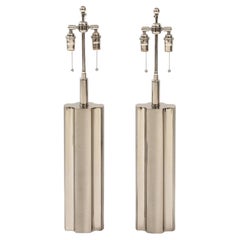 Modernistische Lampen aus poliertem Chrom von Laurel Lamp Company, Paar