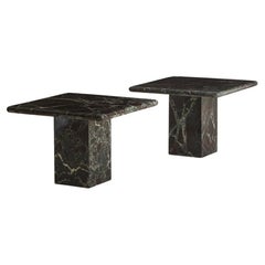 Pair of Modernist Red Rosso Levanto Marble Side Tables, Italy 20th Century