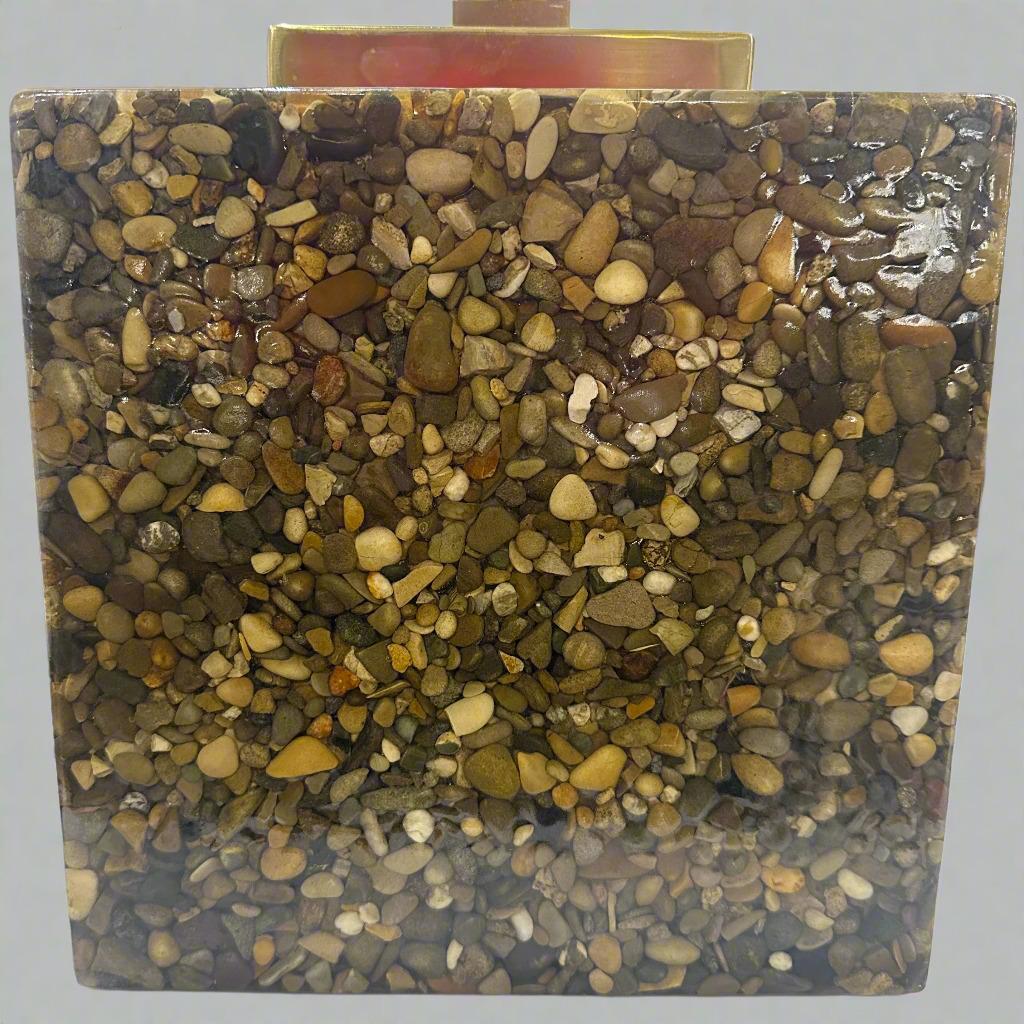 Late 20th Century Pair of Modernist Resin and Stone Table Lamps For Sale