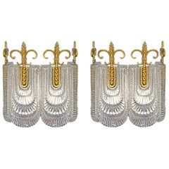 Pair of Modernist Sconces by Kaiser Leuchten, Double Wall Lights Vintage, 1970s