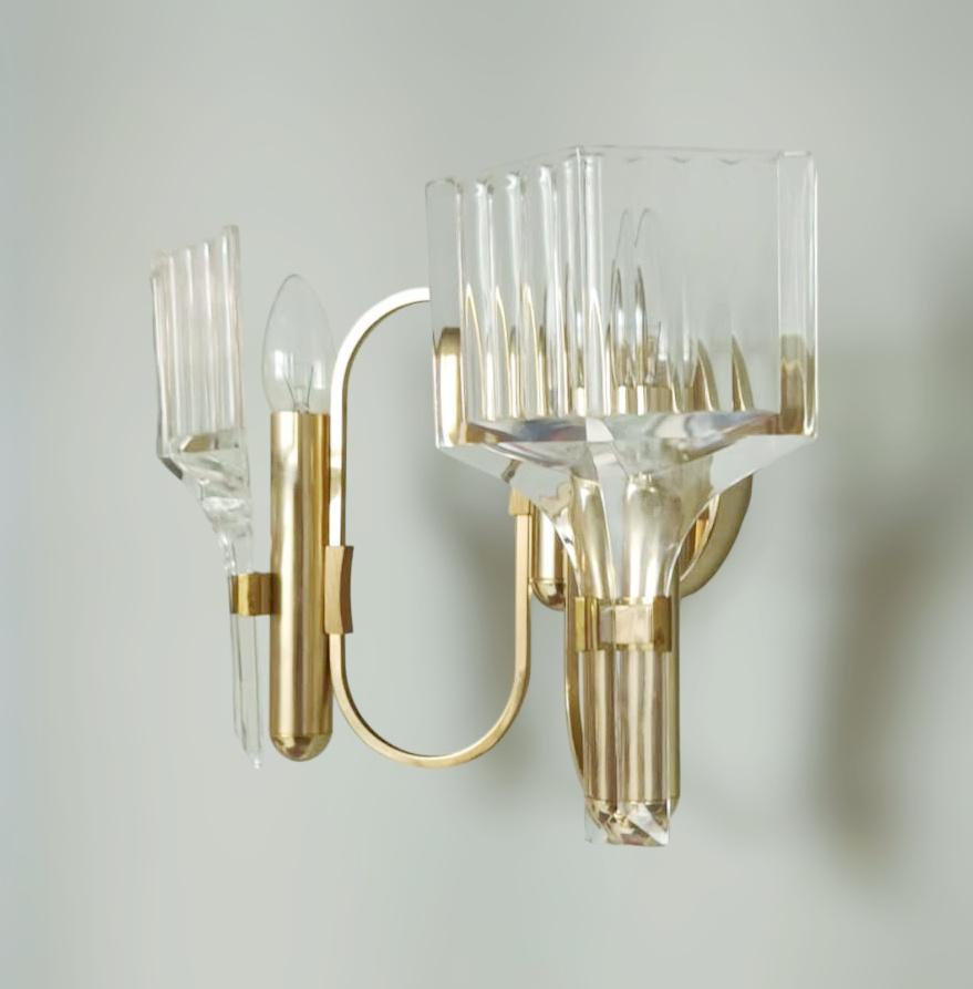 Italian Pair of Modernist Sconces For Sale