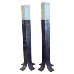 Pair of Modernist Silverplate Candle Holders / Vases by Plata Lappas