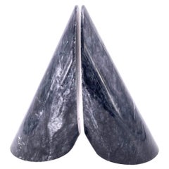 Pair of Modernist Solid Marble Bookends Memphis Era