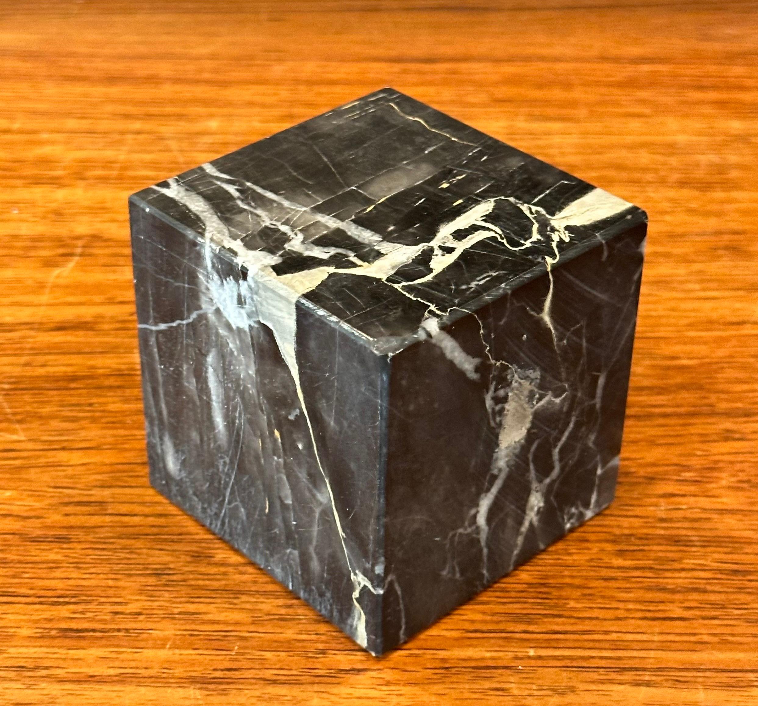 Pair of Modernist Solid Marble Cube Bookends  For Sale 8