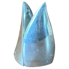 Pair of Modernist Stainless Steel Salt and Pepper Shakers by Guy DeGrenne