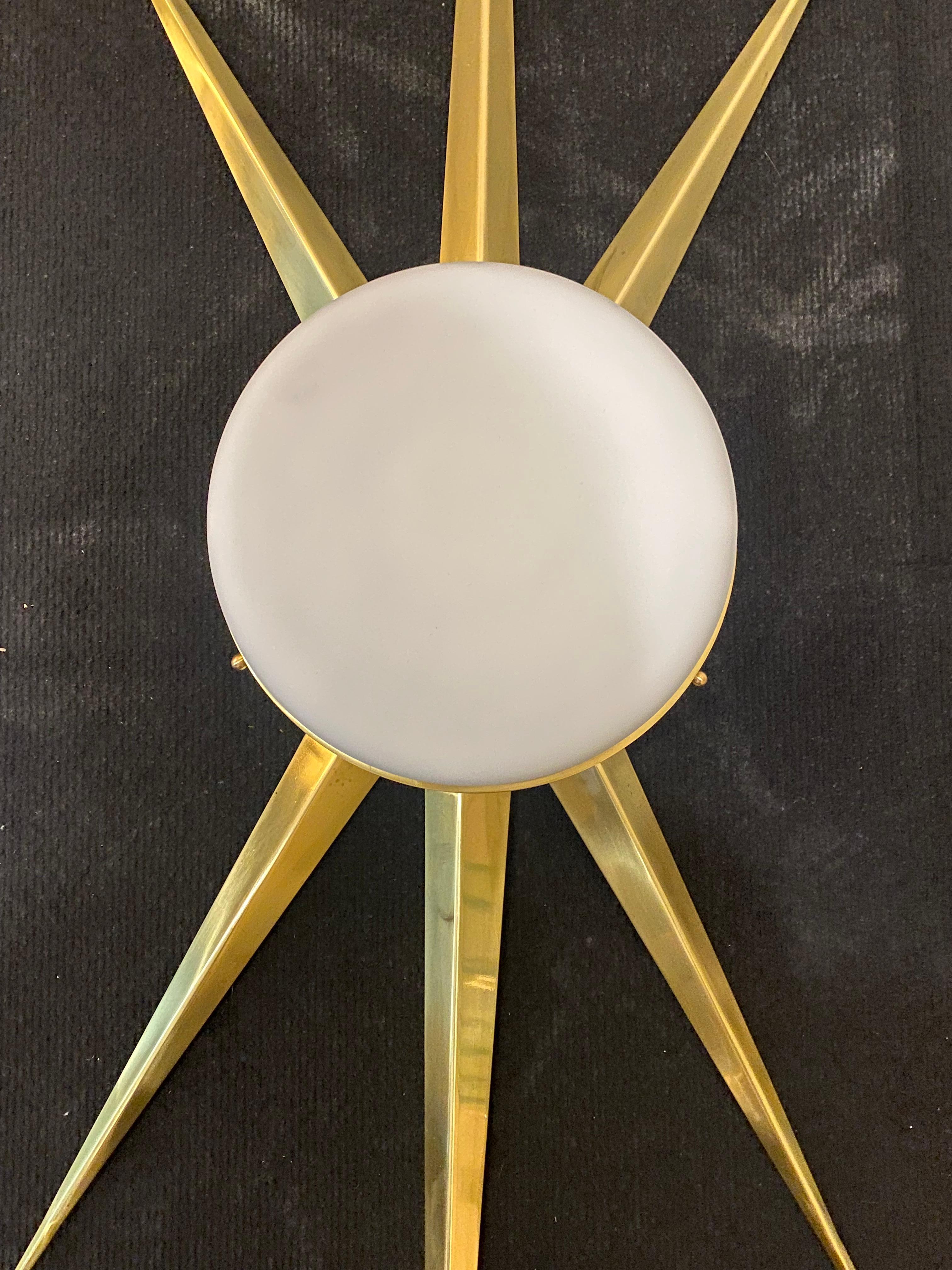 Late 20th Century Pair of Modernist Star-Shaped Sconces For Sale