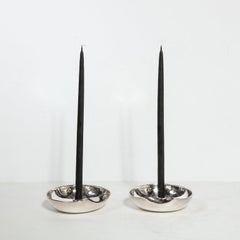 Pair of Modernist Sterling Candle Holders by Elsa Peretti for Tiffany & Co.