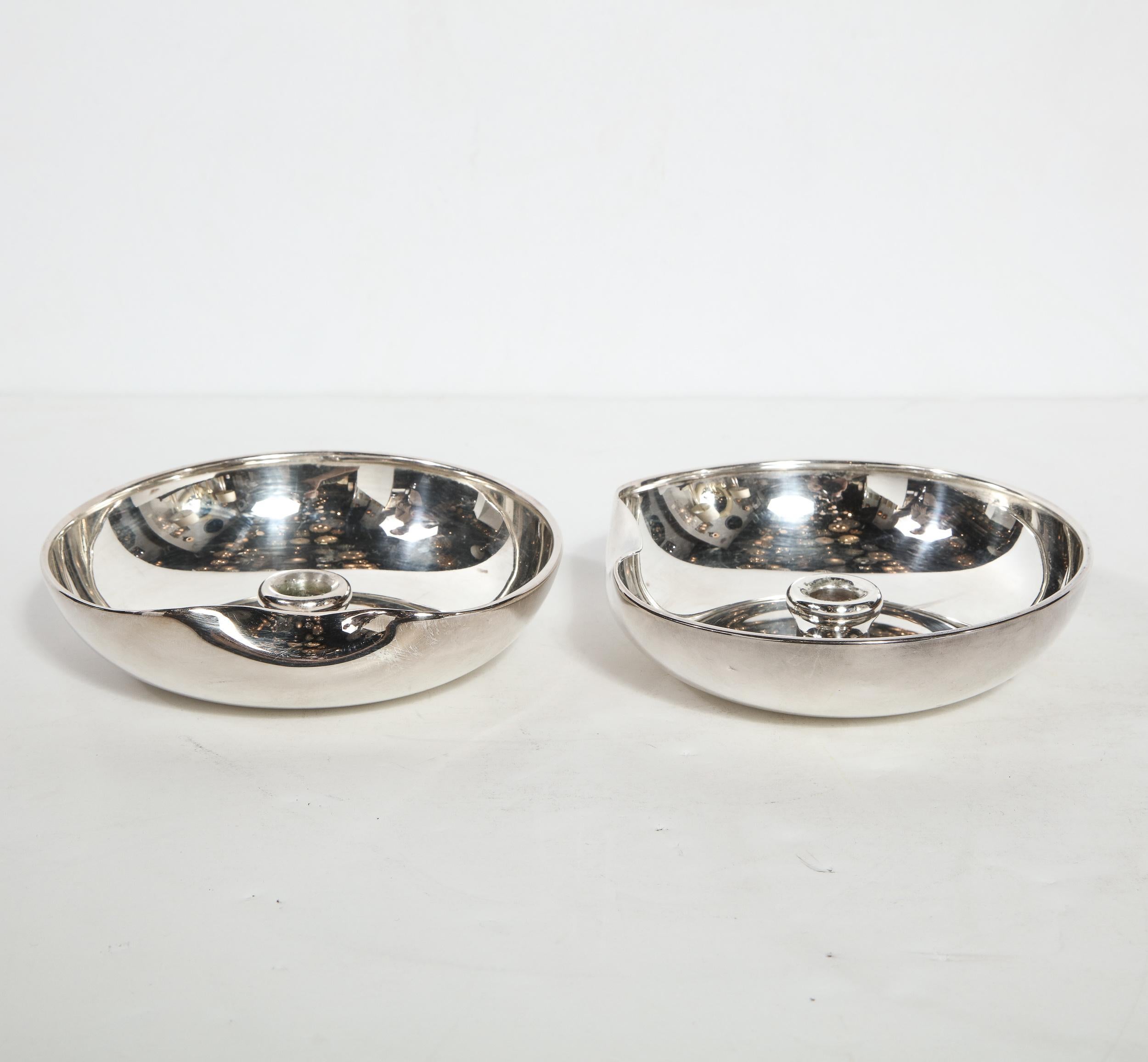American Pair of Modernist Sterling Candle Holders by Elsa Peretti for Tiffany & Co. For Sale