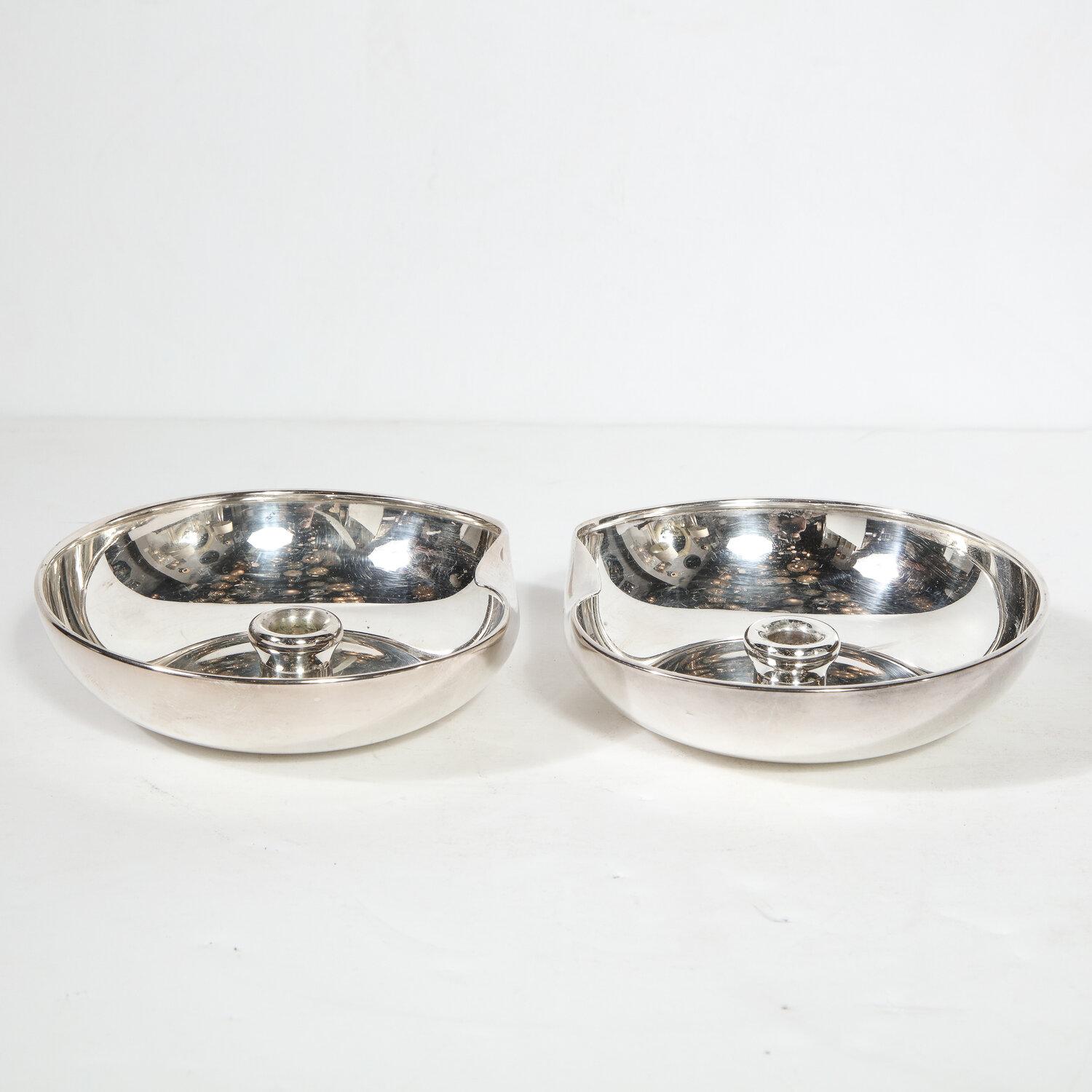 Moderne Pair of Modernist Sterling Candle Holders by Elsa Peretti for Tiffany & Co. en vente