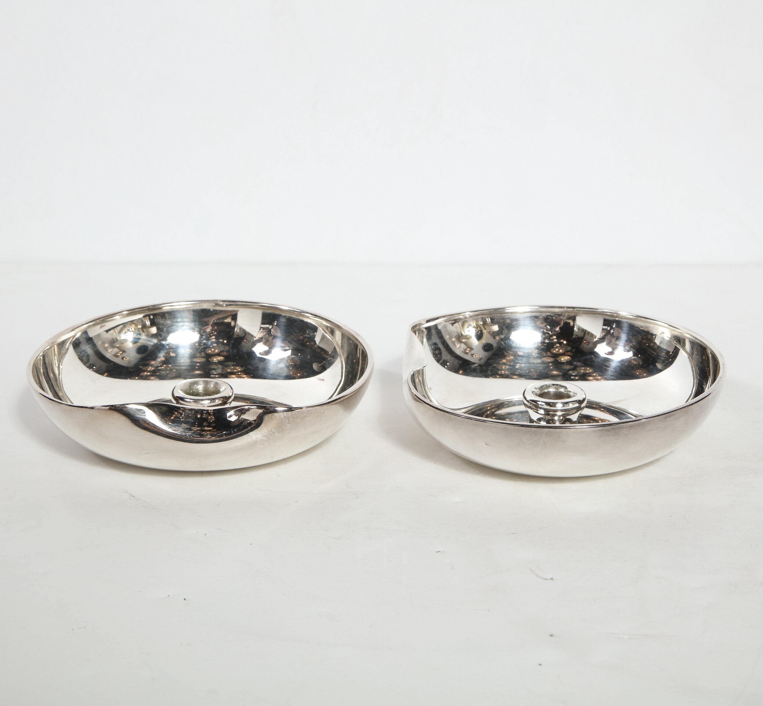 Américain Pair of Modernist Sterling Candle Holders by Elsa Peretti for Tiffany & Co. en vente