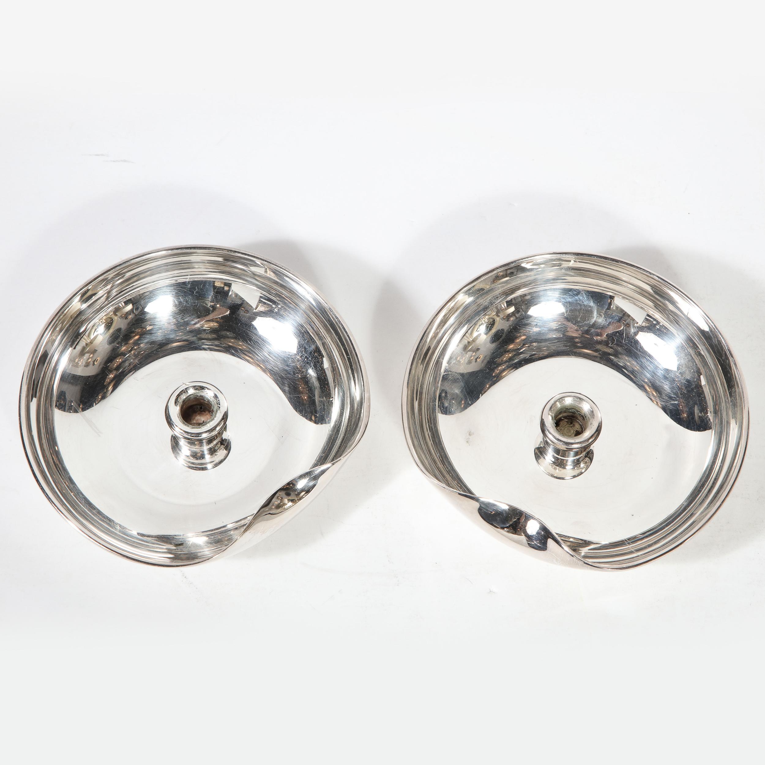 Pair of Modernist Sterling Candle Holders by Elsa Peretti for Tiffany & Co. For Sale 1