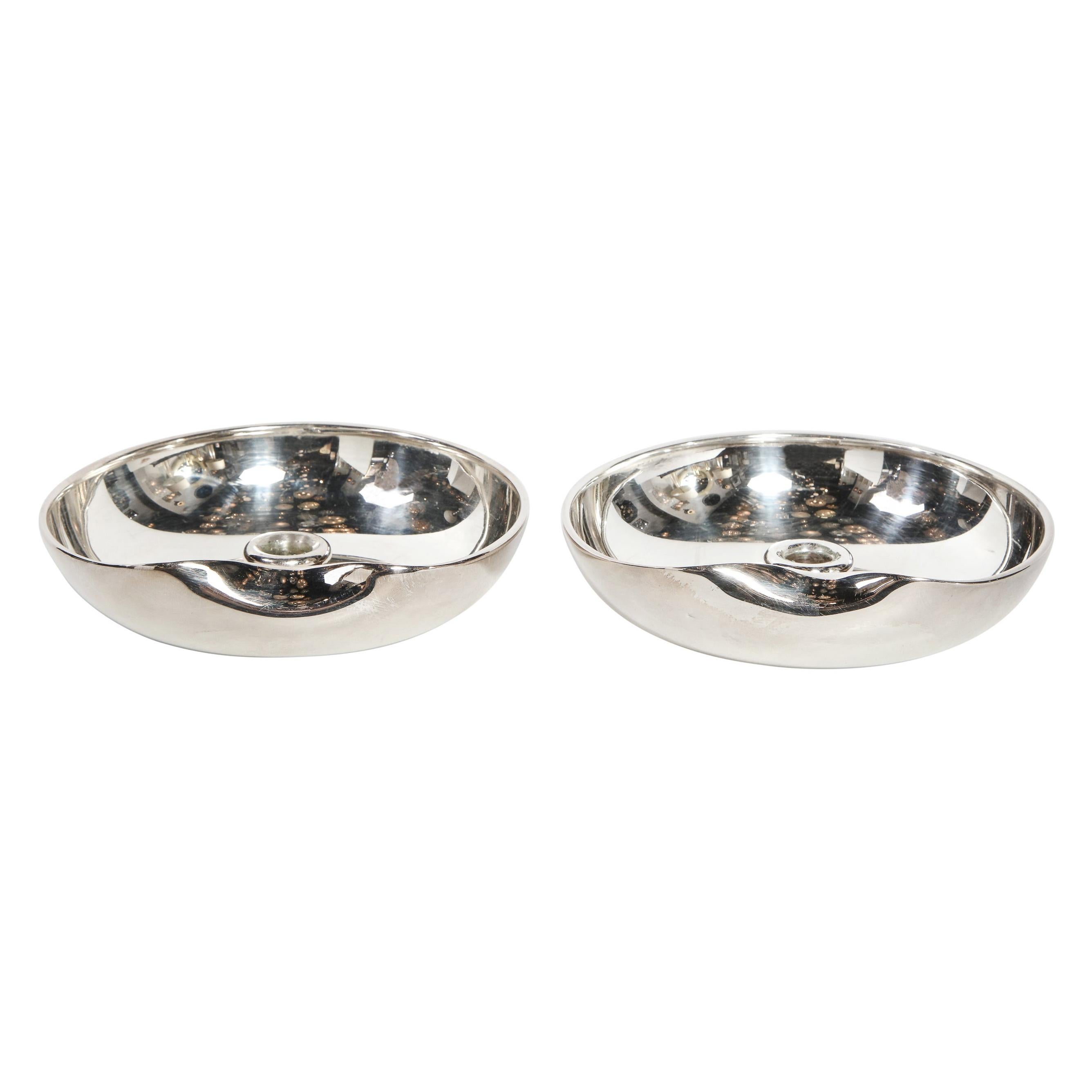 Pair of Modernist Sterling Candle Holders by Elsa Peretti for Tiffany & Co.