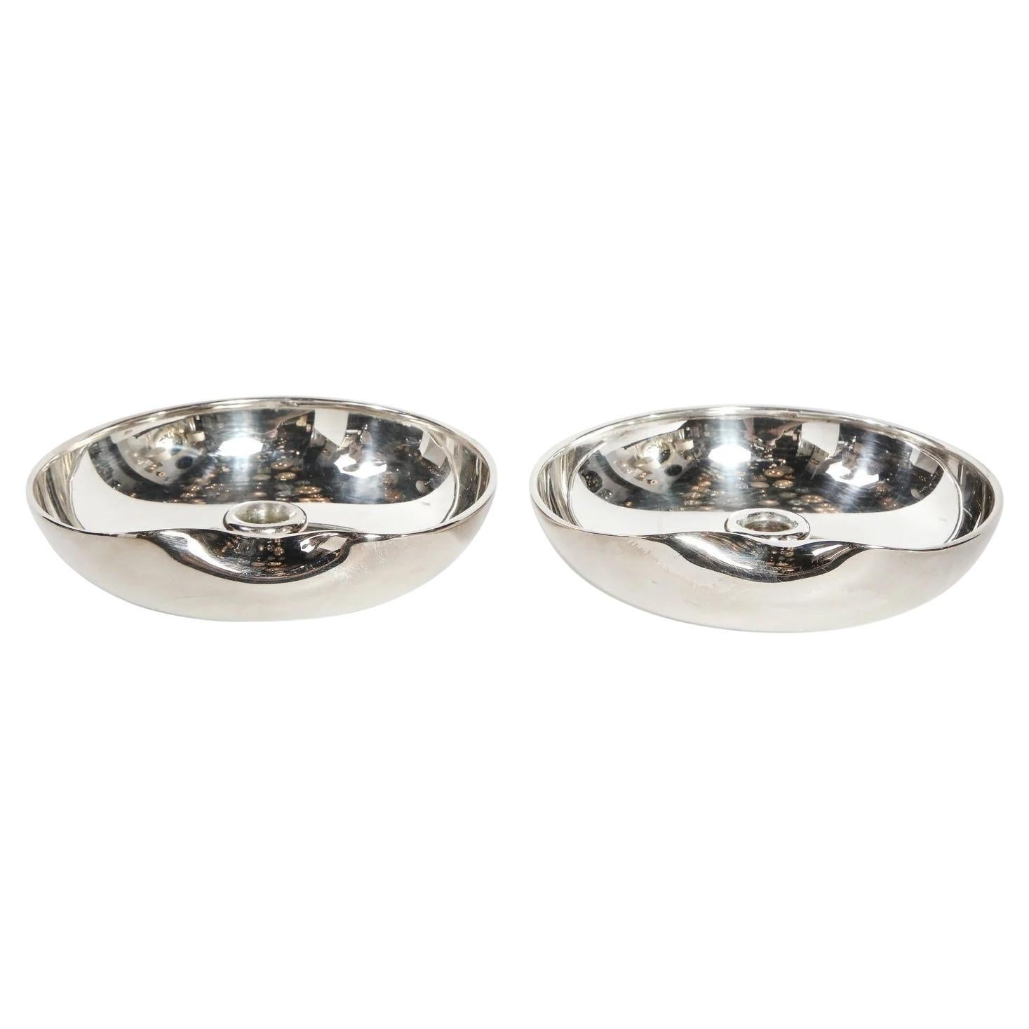 Pair of Modernist Sterling Candle Holders by Elsa Peretti for Tiffany & Co.
