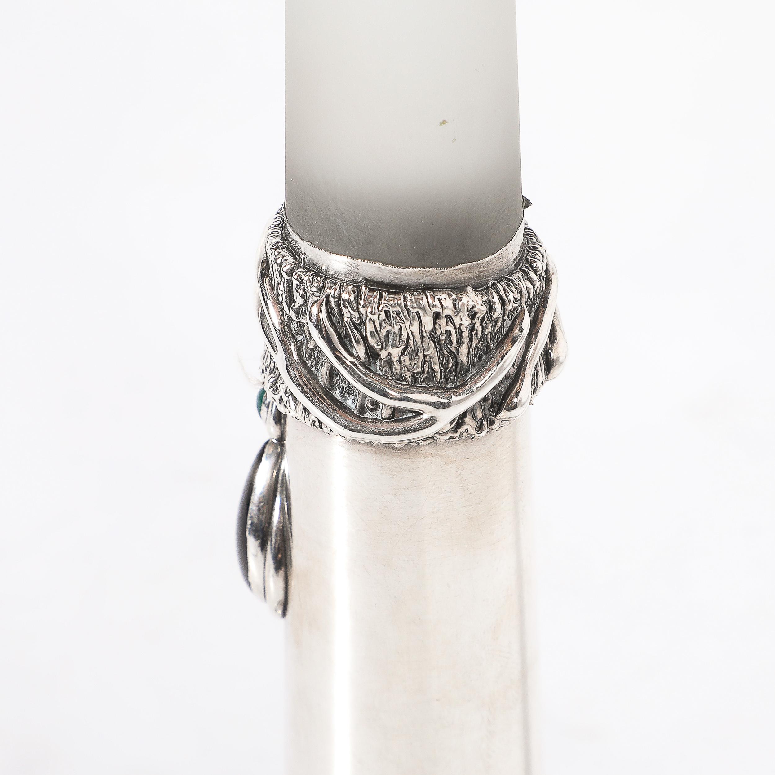 Pair of Modernist Sterling Silver Candle Holders signed Domar For Sale 9