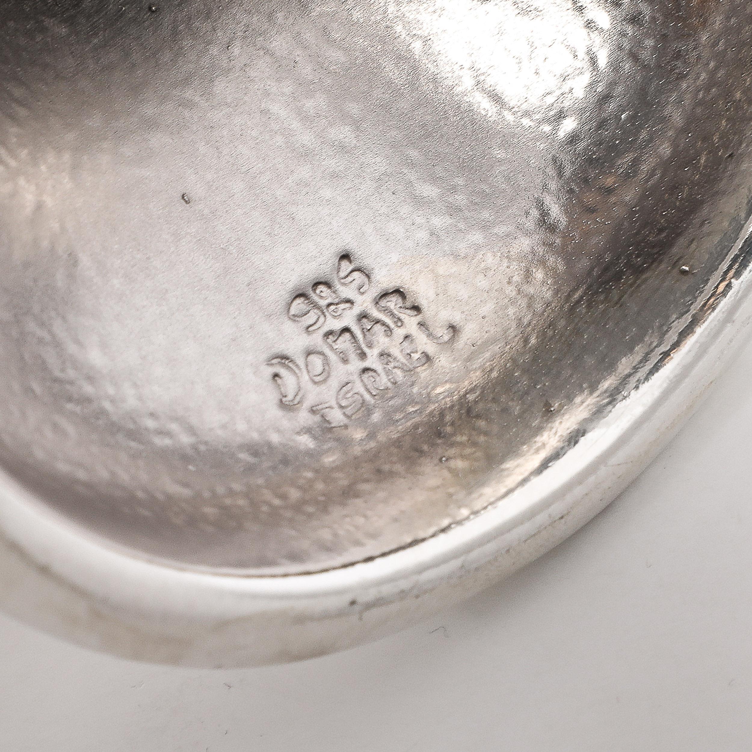 Pair of Modernist Sterling Silver Candle Holders signed Domar For Sale 10