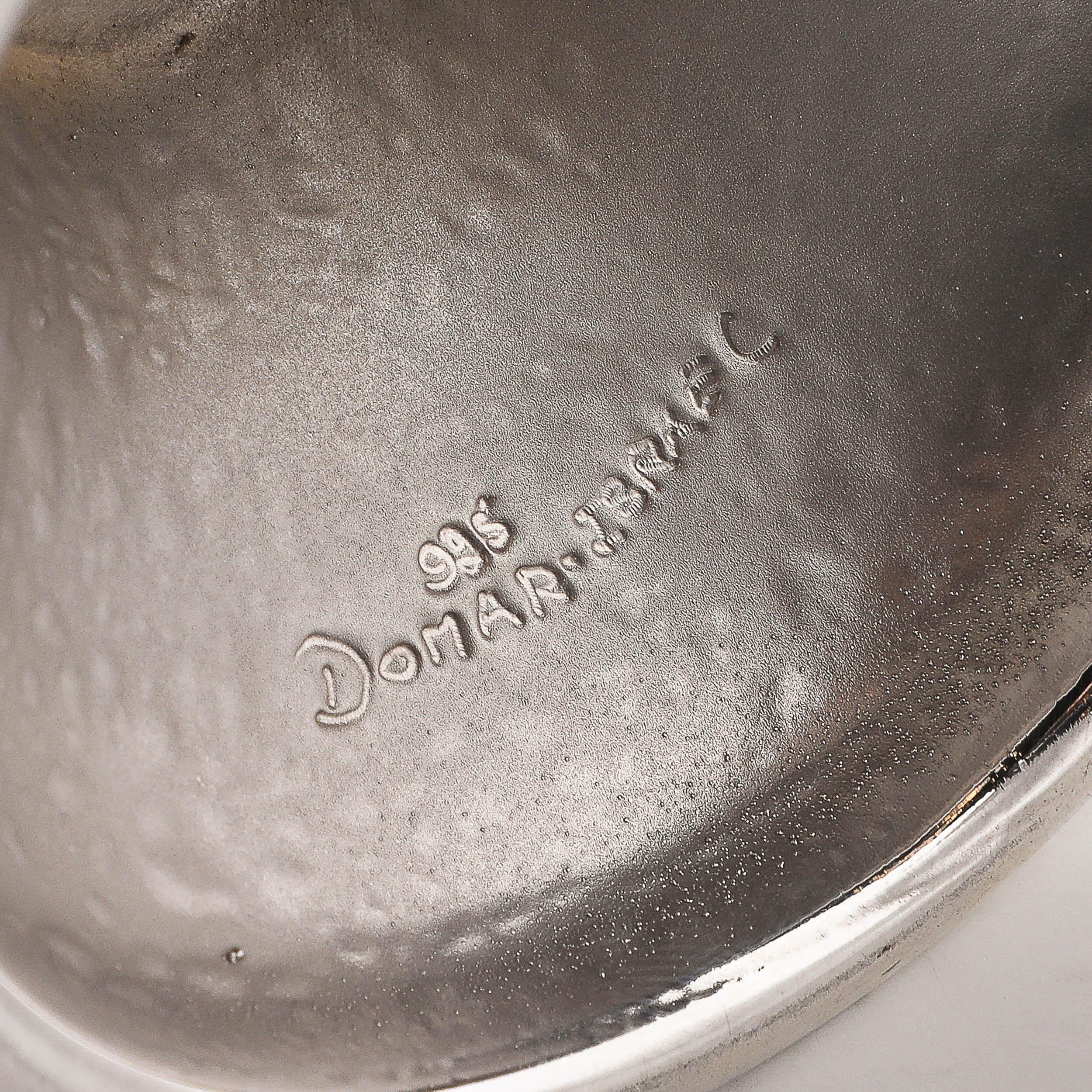 Pair of Modernist Sterling Silver Candle Holders signed Domar For Sale 11