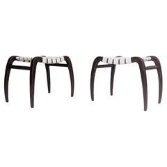 Pair of modernist stools by Ladislav Bartoníček for Krásná Jizba, 1940s