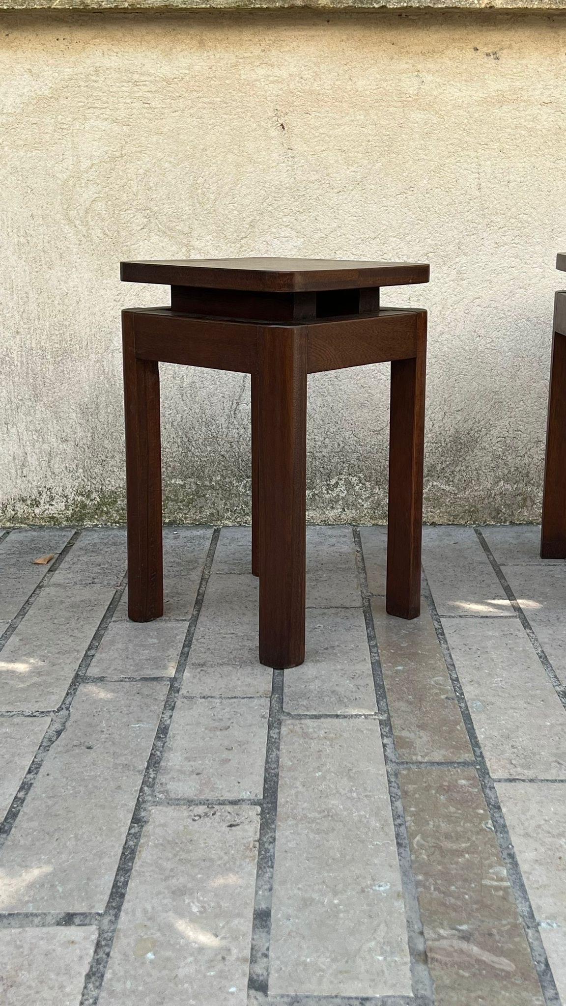 A pair of stools can also be end table.
