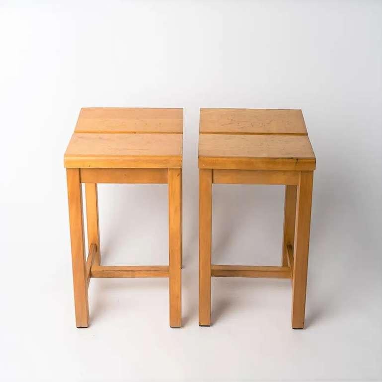 Mid-20th Century Pair of Modernist Stools for the 