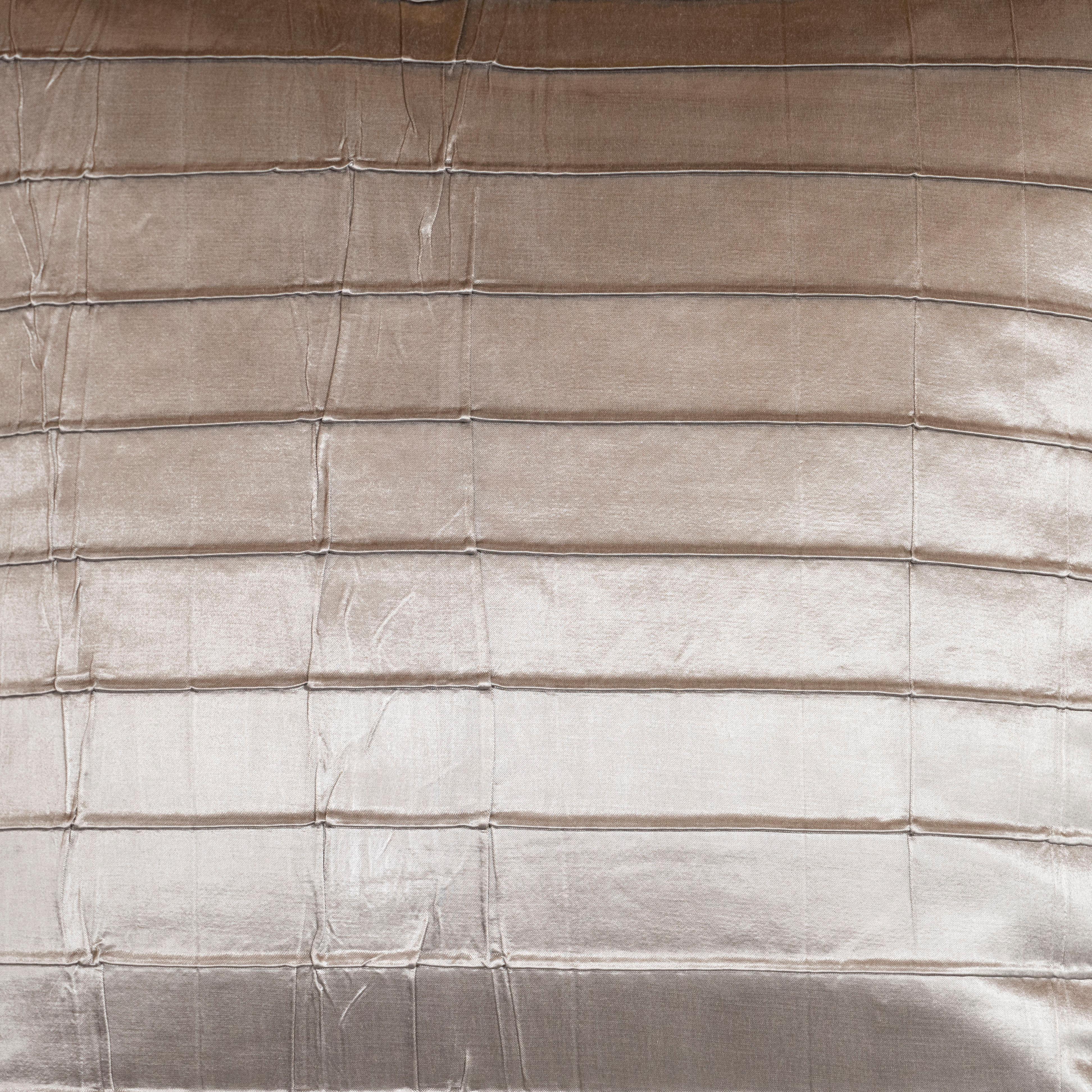 Pair of Modernist Striated Antique Silver Silk Pillows In Excellent Condition For Sale In New York, NY