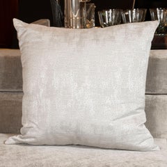 Pair of Modernist Striated and Tufted Gray Pillows