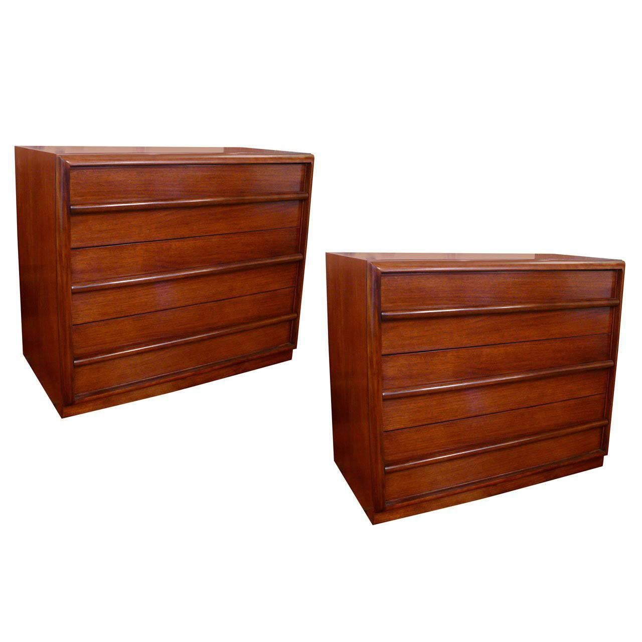 Pair  Three-Drawer Chests  or Dressers by T.H. Robsjohn-Gibbings