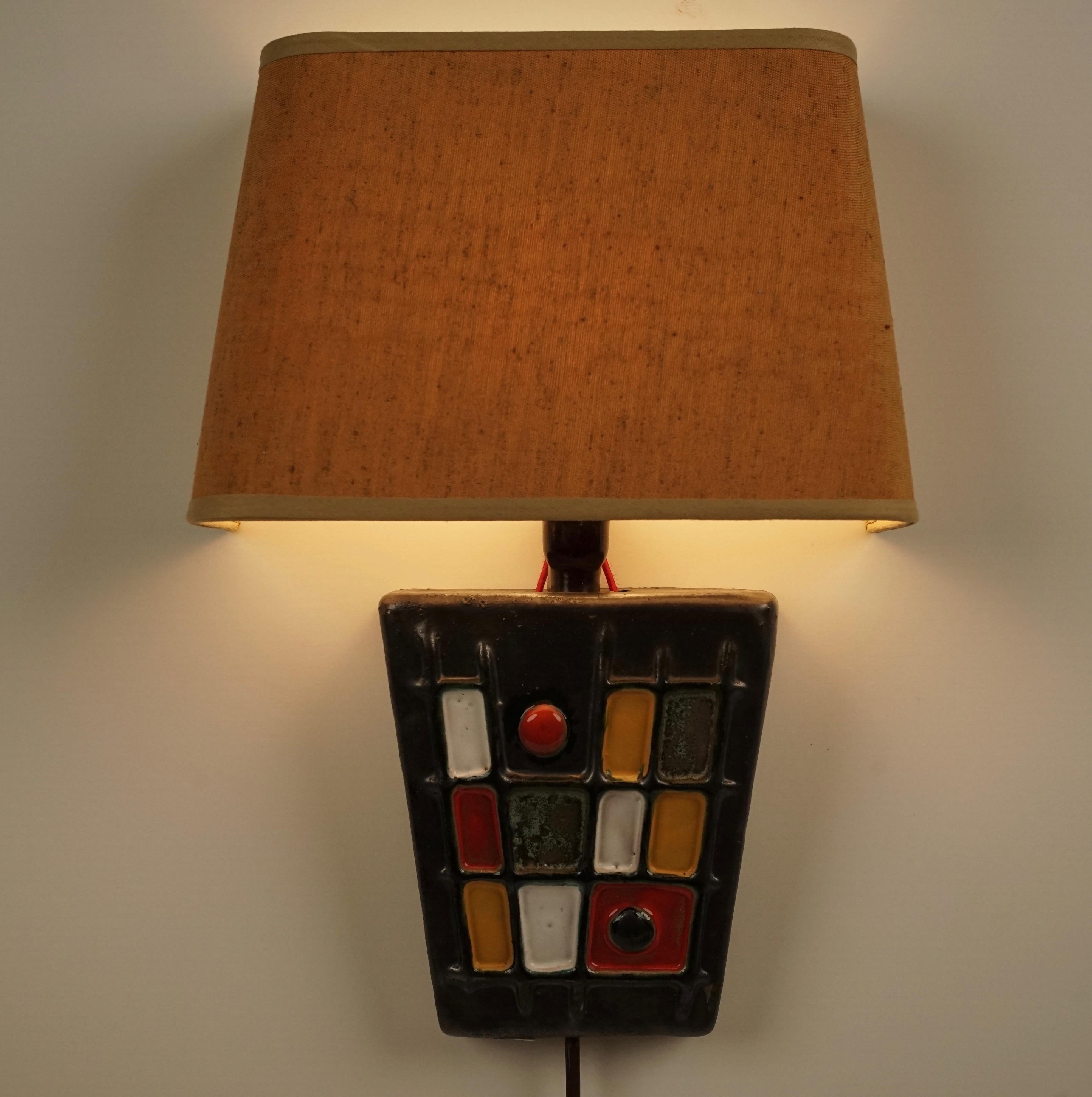 Pair of Modernist Wall Lights, From the Studio Ceramics Movement, 1950s Hungary 2