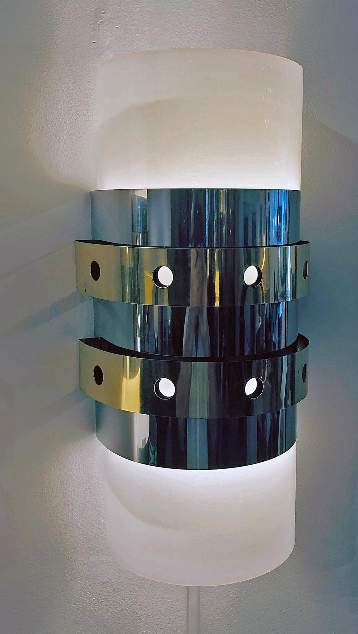 Mid-Century Modern Pair of Modernist Wall Sconces, 1970s